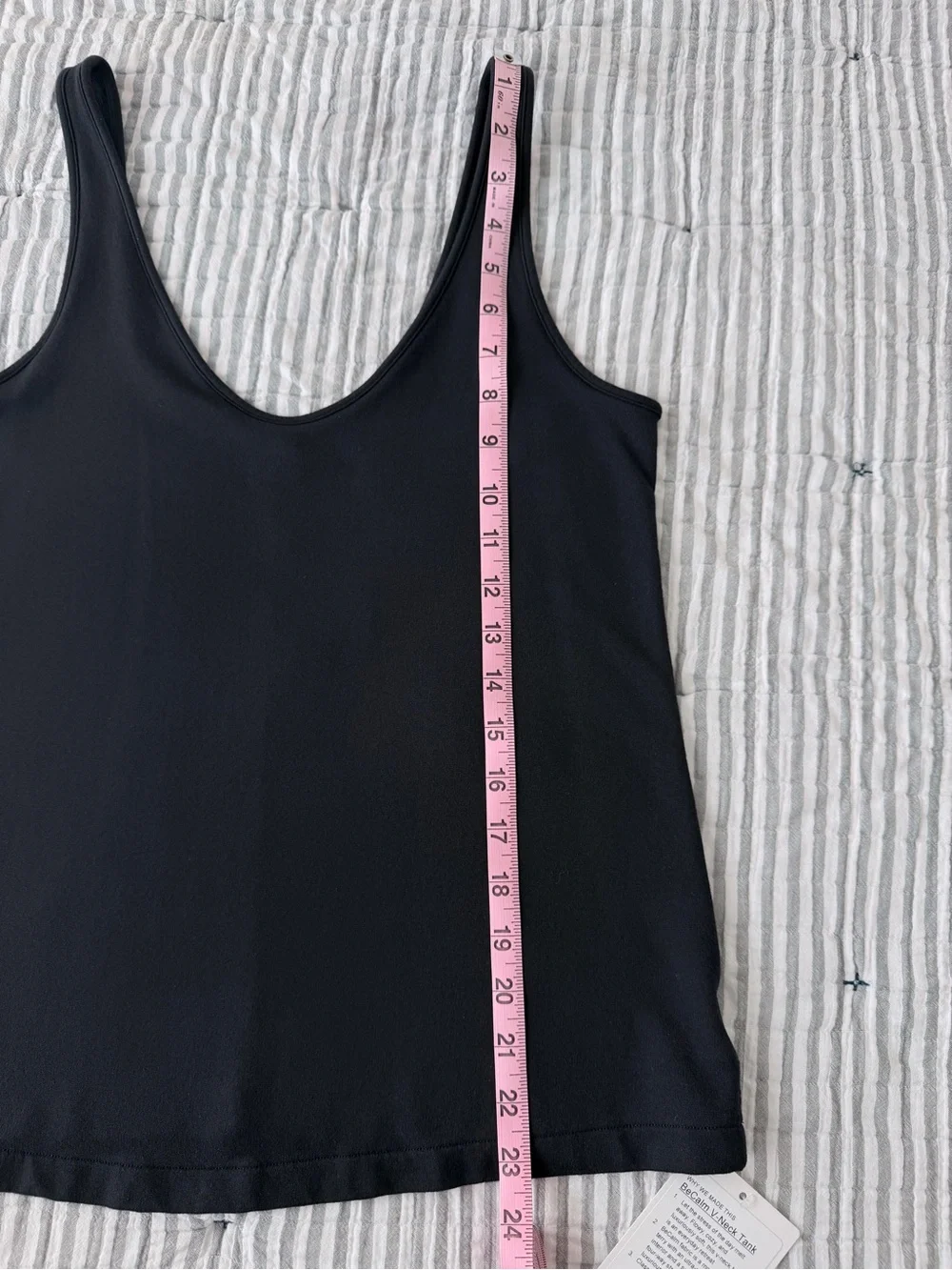 Lululemon NWT BeCalm V-Neck Tank Black Size Small Soft Modal French Terry